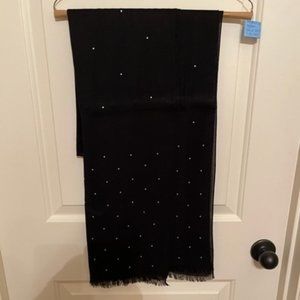 Talbots Scarf, Black w/Rhinestones
